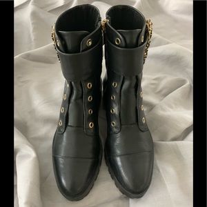 Karl Lagerfeld Jeweled Combat Boots